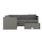 Flash Furniture Roan Indoor/Outdoor L-Shaped Sectional w/Coffee Table in Gray Wicker PE Rattan w/Gray Cushions BN-WS404-GY-GY-GG - alternate 6